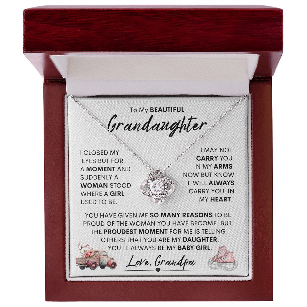 Granddaughter Sneakers (Love Knot Necklace)