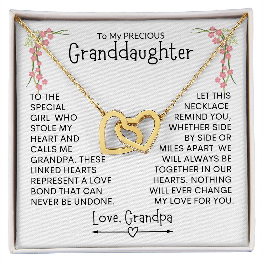 Granddaughter from Grandpa  l Interlocking Hearts Necklace