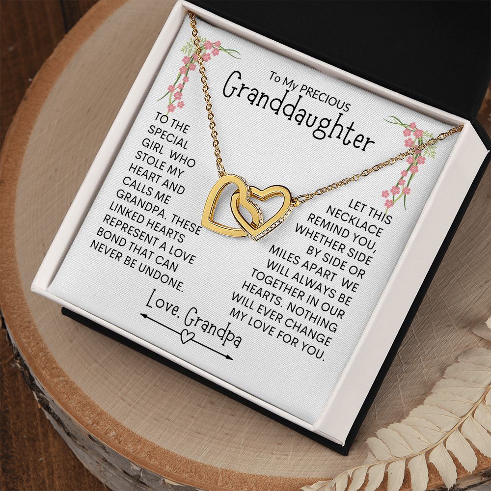 Granddaughter from Grandpa  l Interlocking Hearts Necklace
