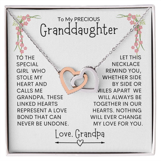 Granddaughter from Grandpa  l Interlocking Hearts Necklace