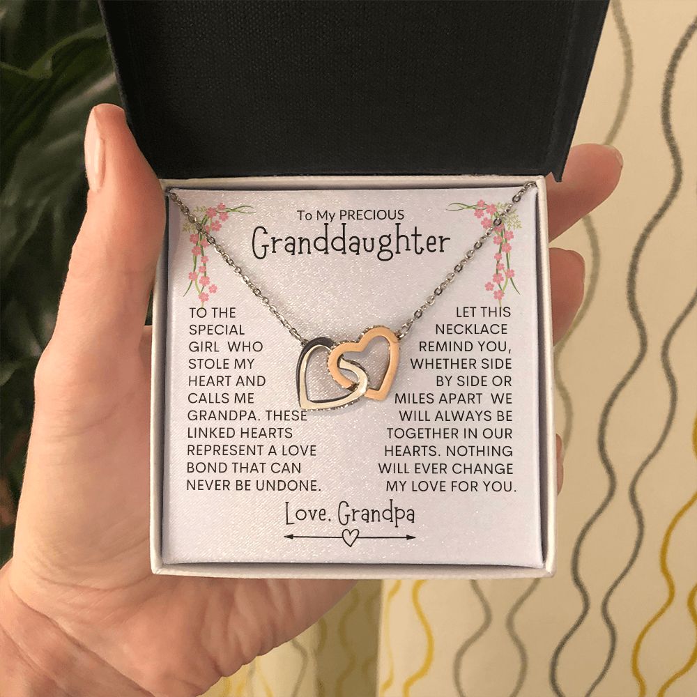 Granddaughter from Grandpa  l Interlocking Hearts Necklace