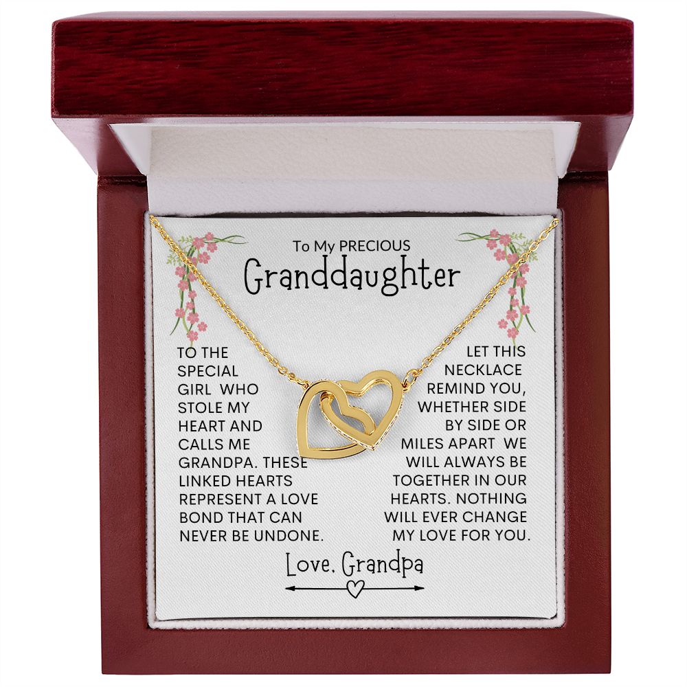 Granddaughter from Grandpa  l Interlocking Hearts Necklace