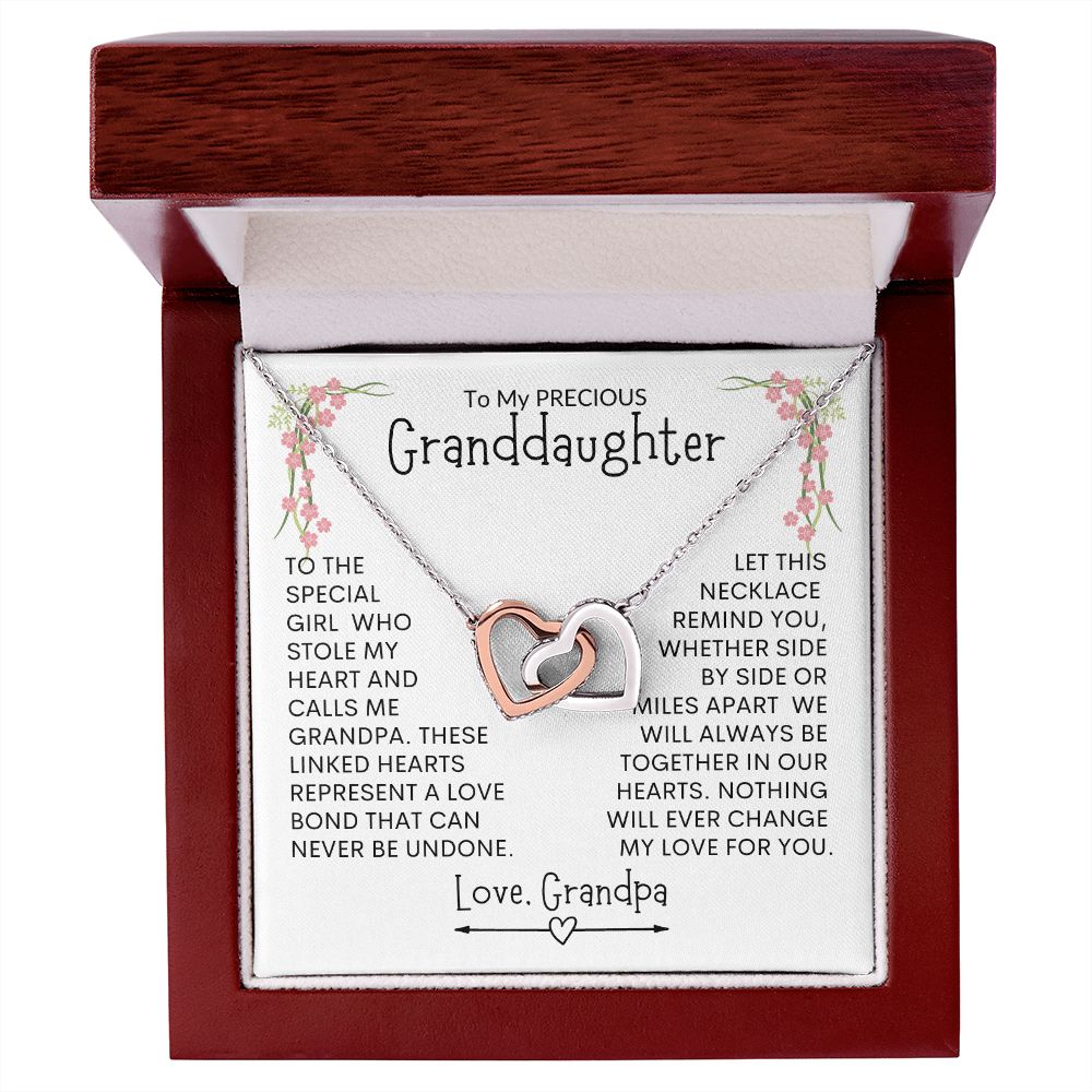 Granddaughter from Grandpa  l Interlocking Hearts Necklace