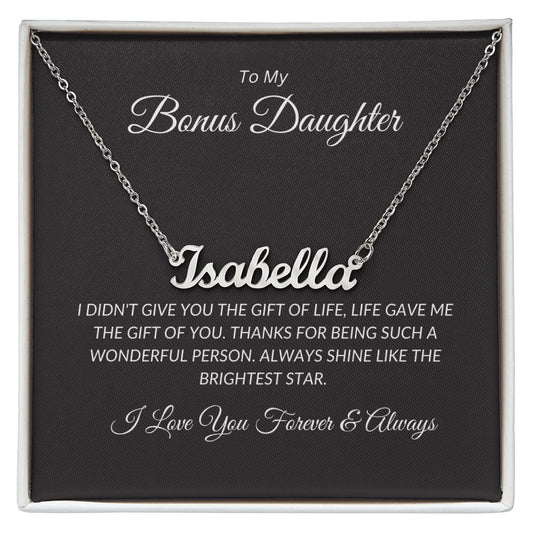 Bonus daughter -- Personalized Name Necklace
