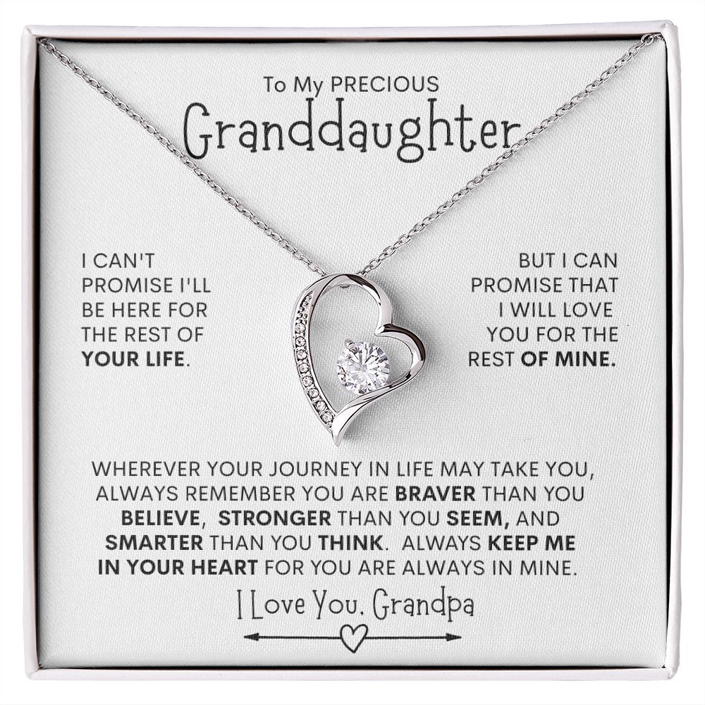 Grandpa to Granddaughter Promise l  Forever Love Necklace