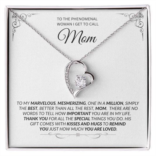 Mom is Marvelous -- Forever Heart Necklace