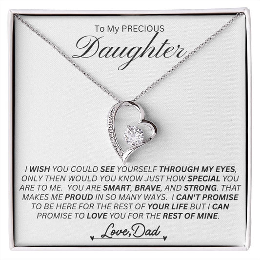 Dad To Daughter, Smart / Brave / Strong   l   Forever Love Necklace