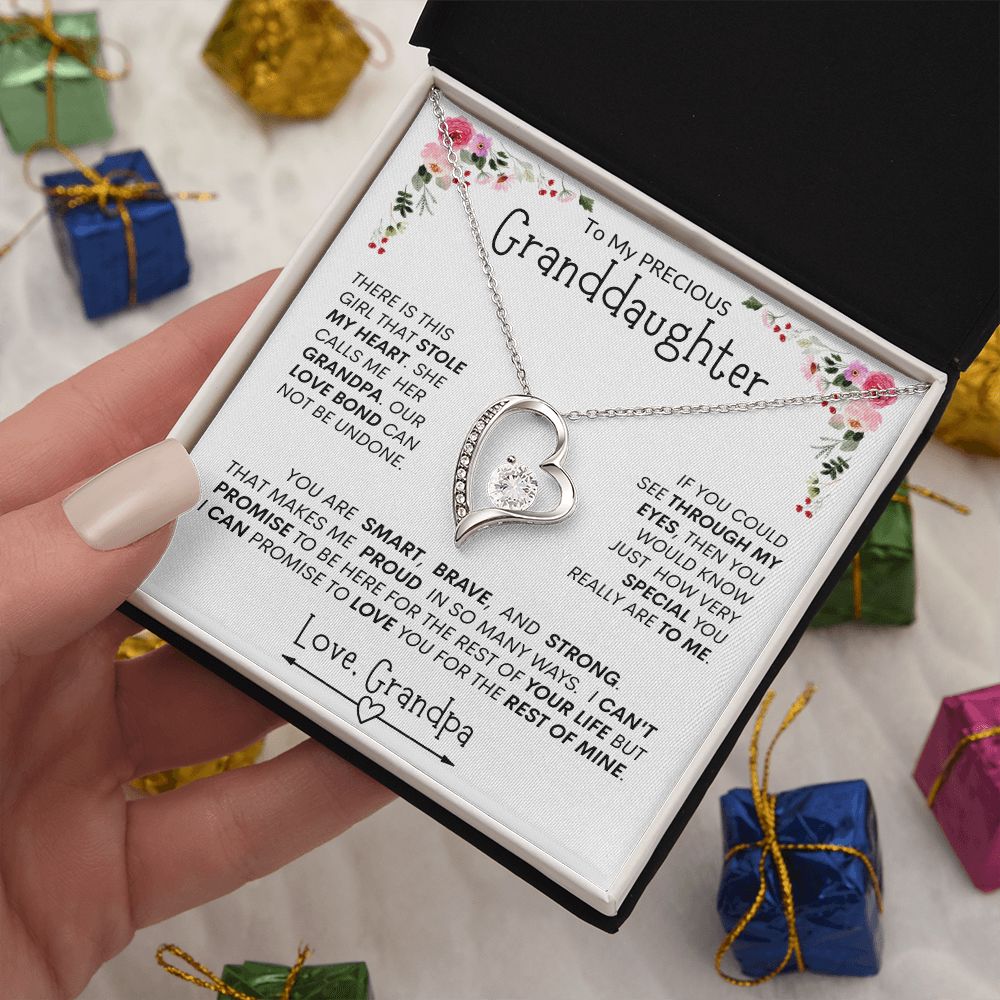 Granddaughter "This Brave, Smart, Strong Girl Stole My Heart " l Forever Love Necklace