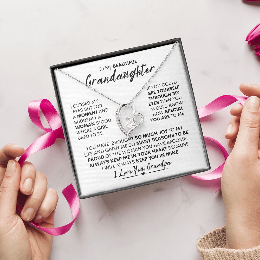 Grandaughter from Grandpa  -- Forever Love Necklace