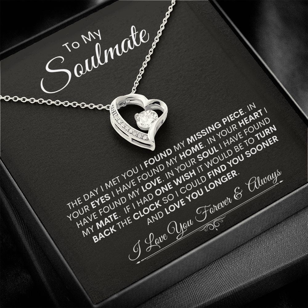 Soulmate I Found My Missing Piece -- Forever Love Necklace