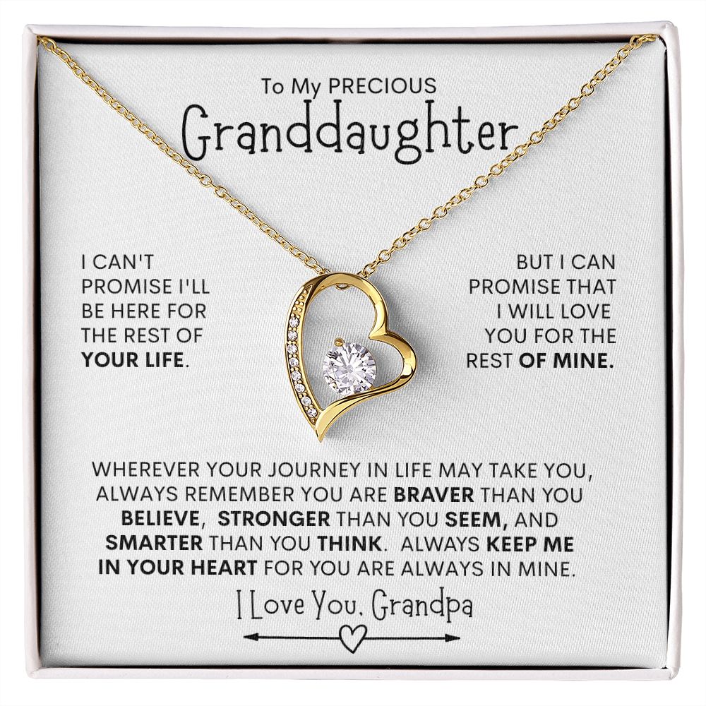 Grandpa to Granddaughter Promise l  Forever Love Necklace