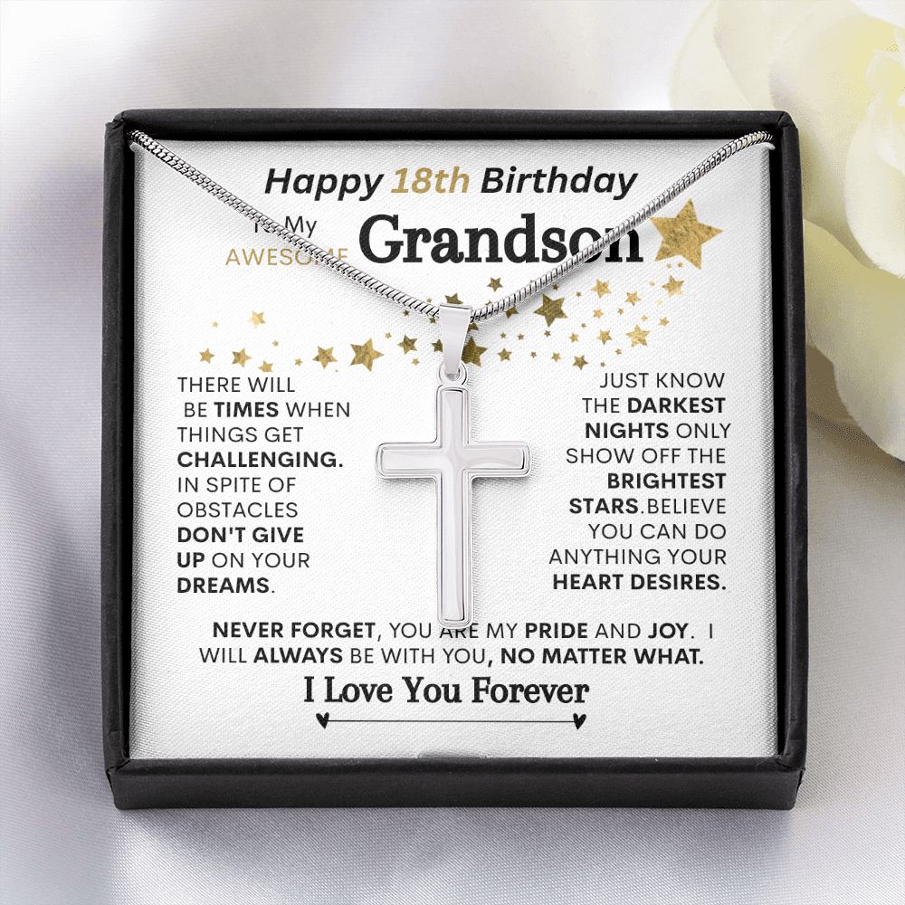 Grandson "18th Birthday"  l   Cross Necklace
