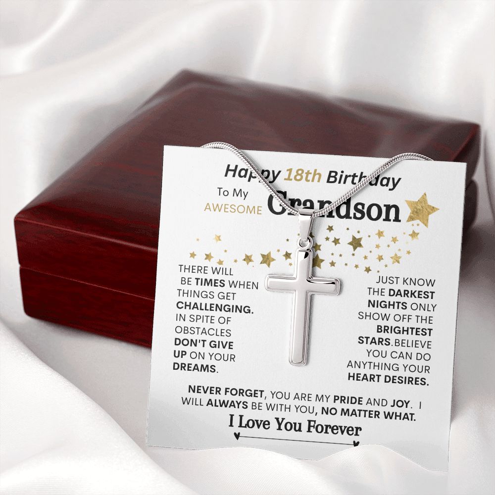 Grandson "18th Birthday"  l   Cross Necklace