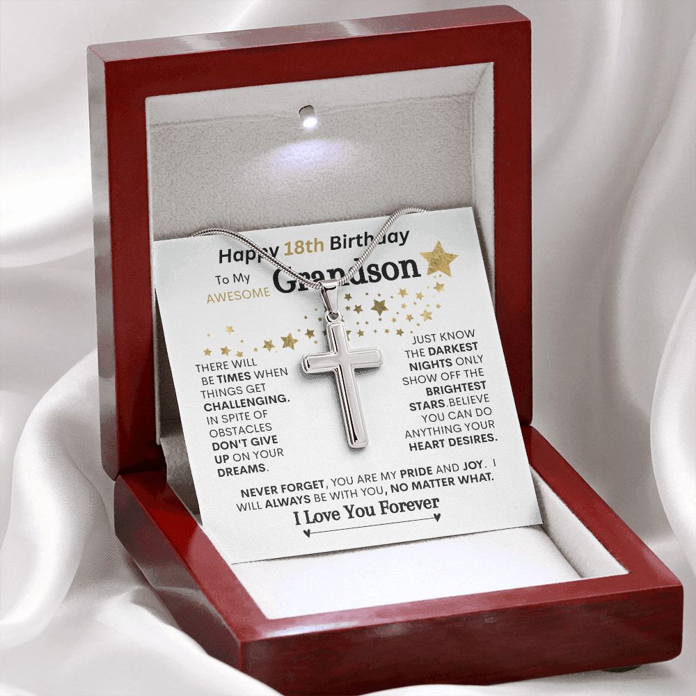 Grandson "18th Birthday"  l   Cross Necklace