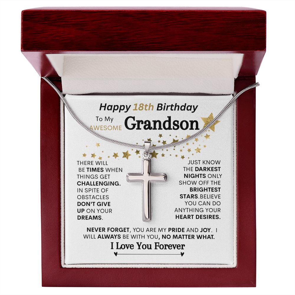 Grandson "18th Birthday"  l   Cross Necklace